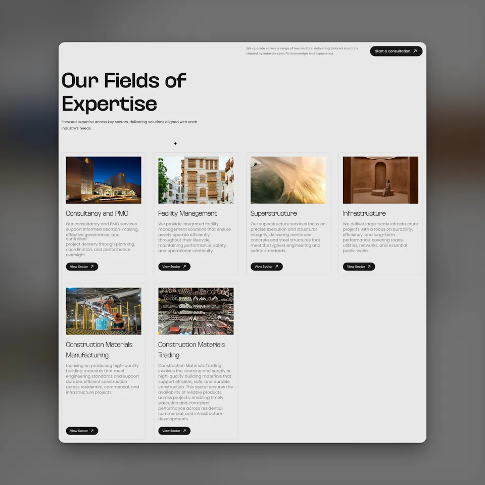 fields of expertise grid