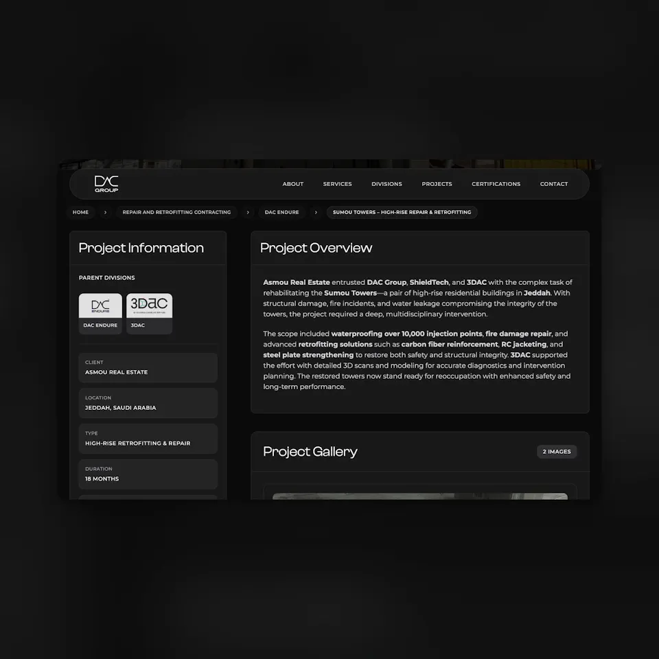 project overview page