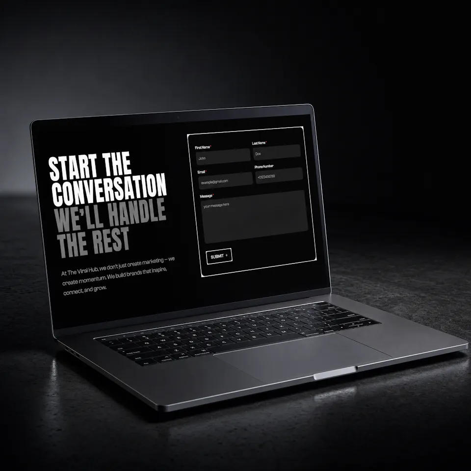 contact page laptop mockup