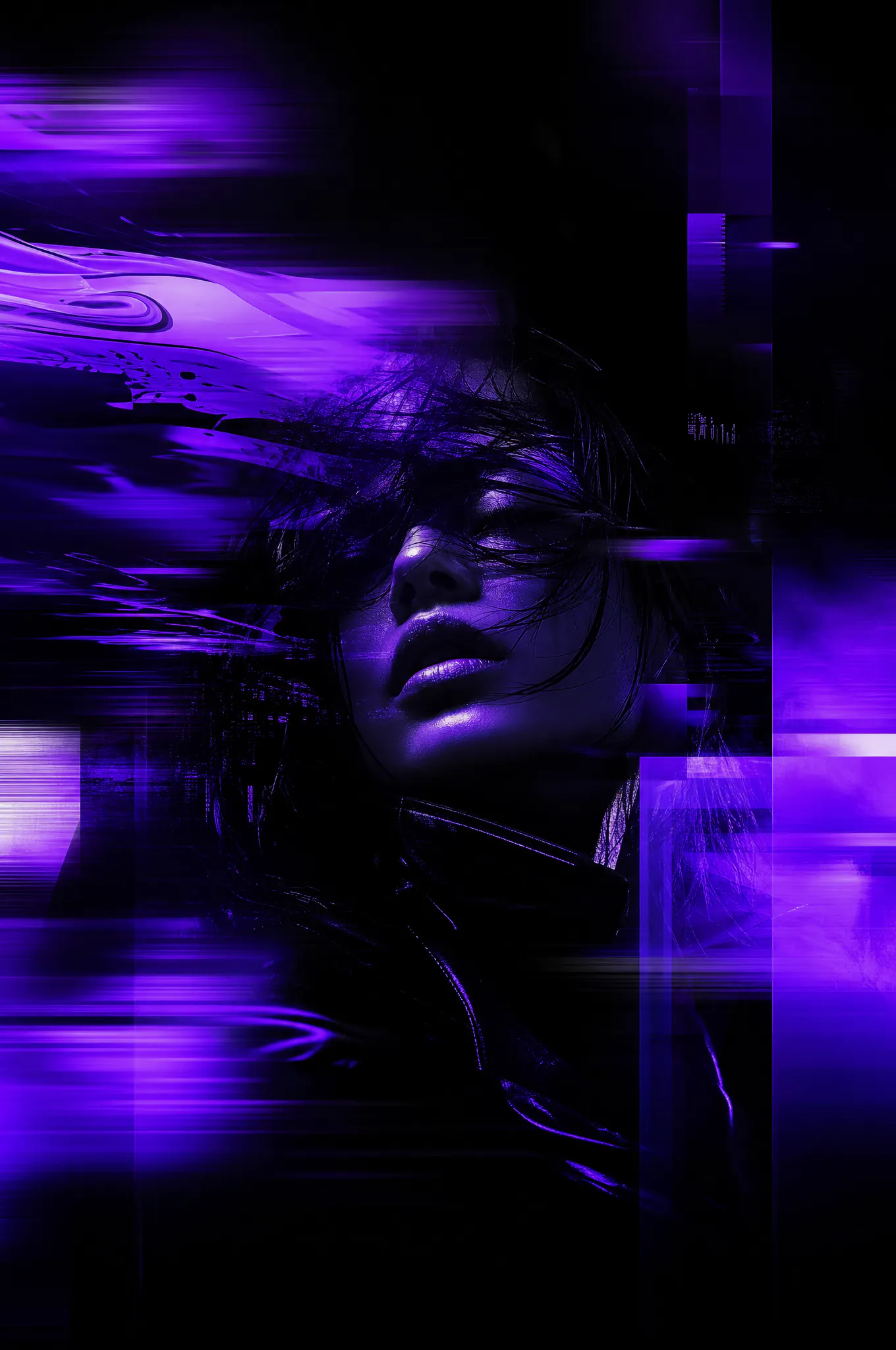 glitch portrait poster