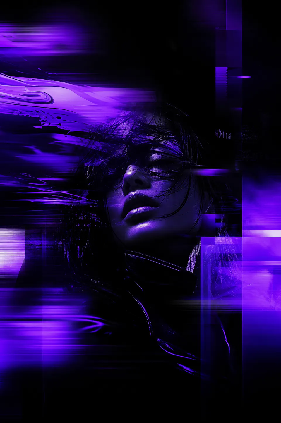 glitch portrait poster