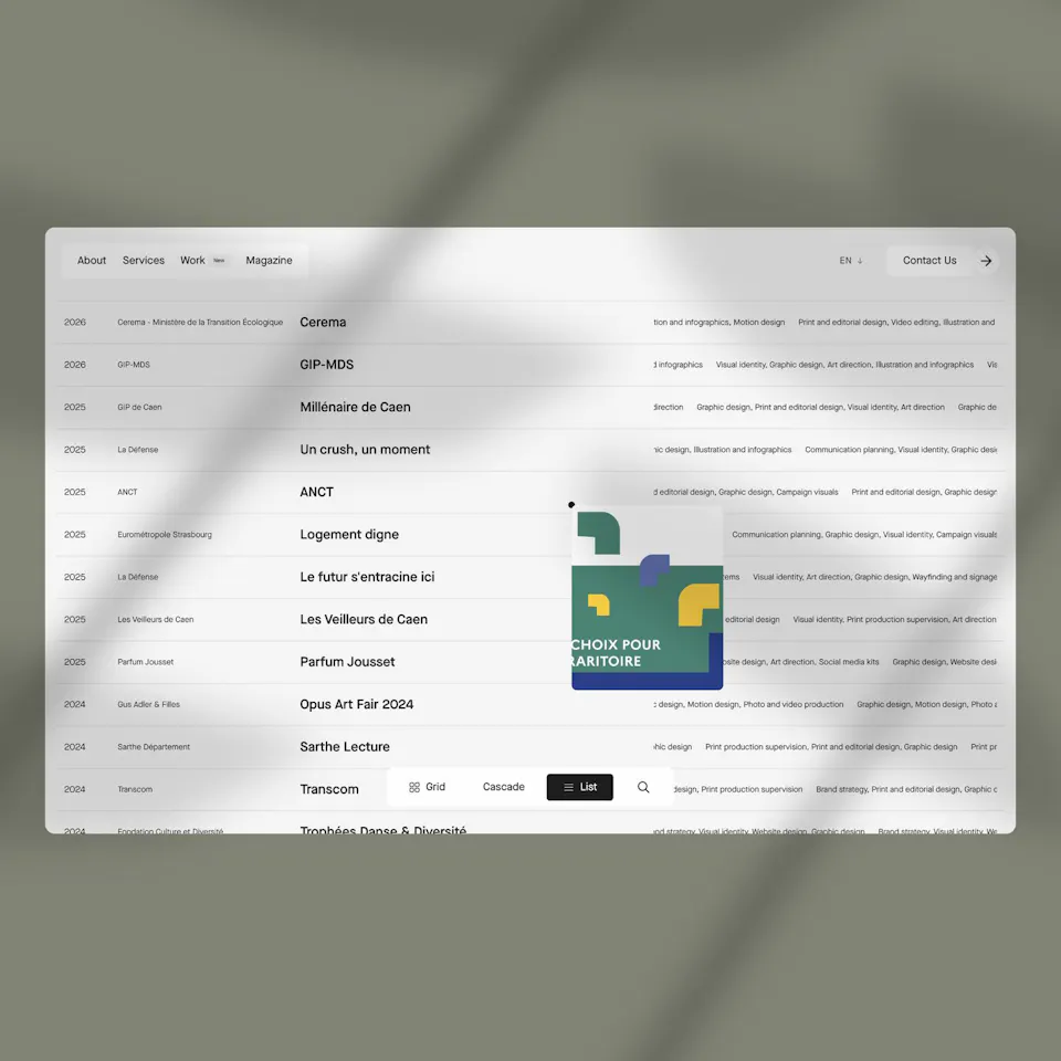 work index with hover preview