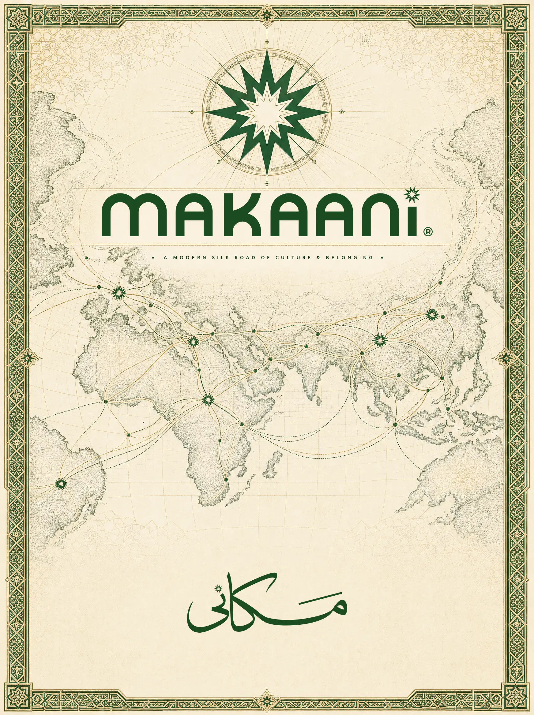 silk road map poster