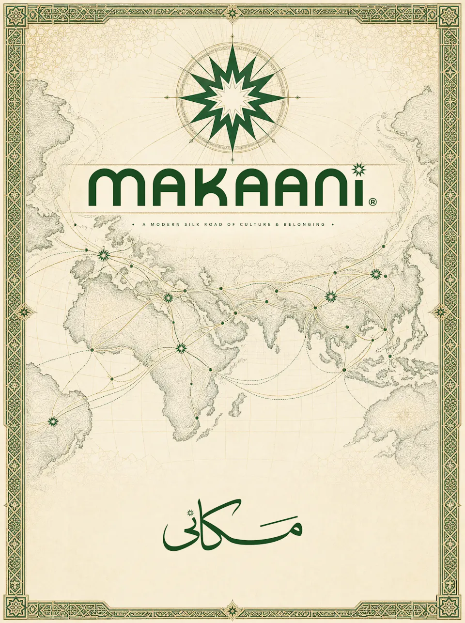 silk road map poster