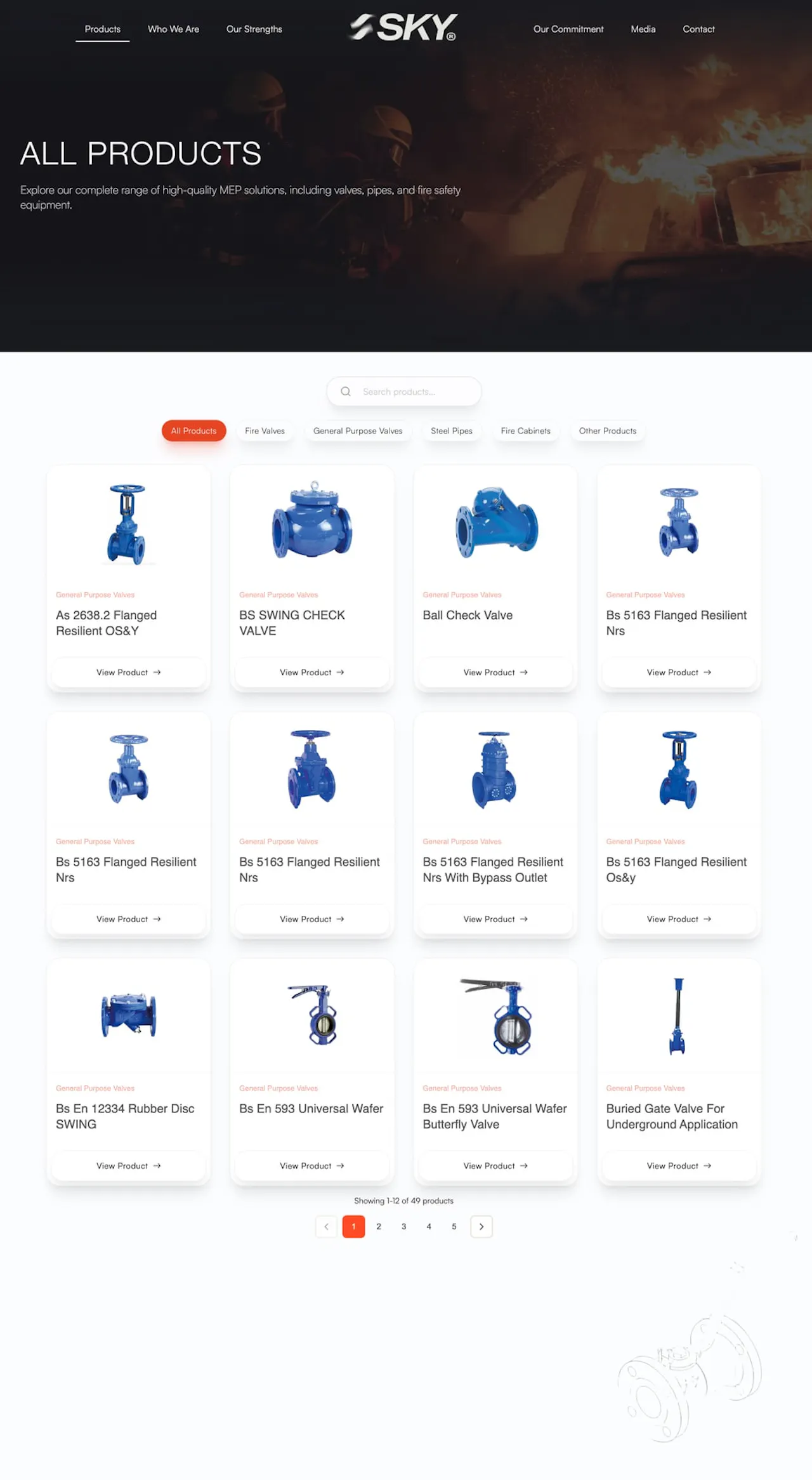 products catalogue page