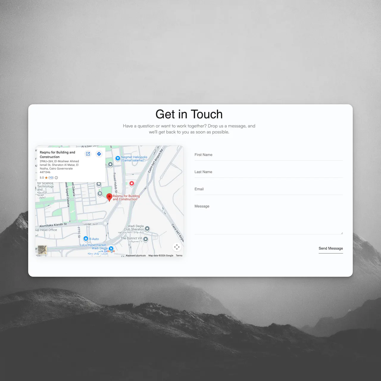 contact page