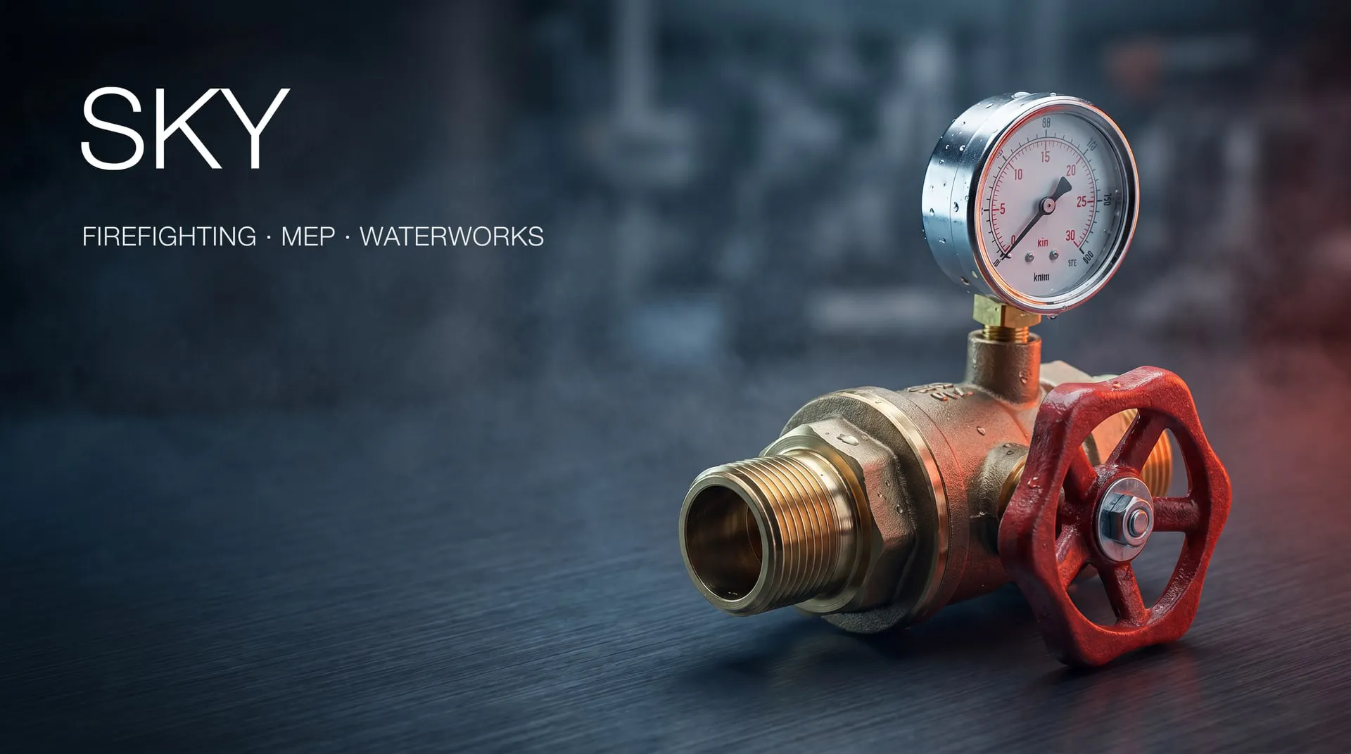 Brand photo of the valve and pressure gauge