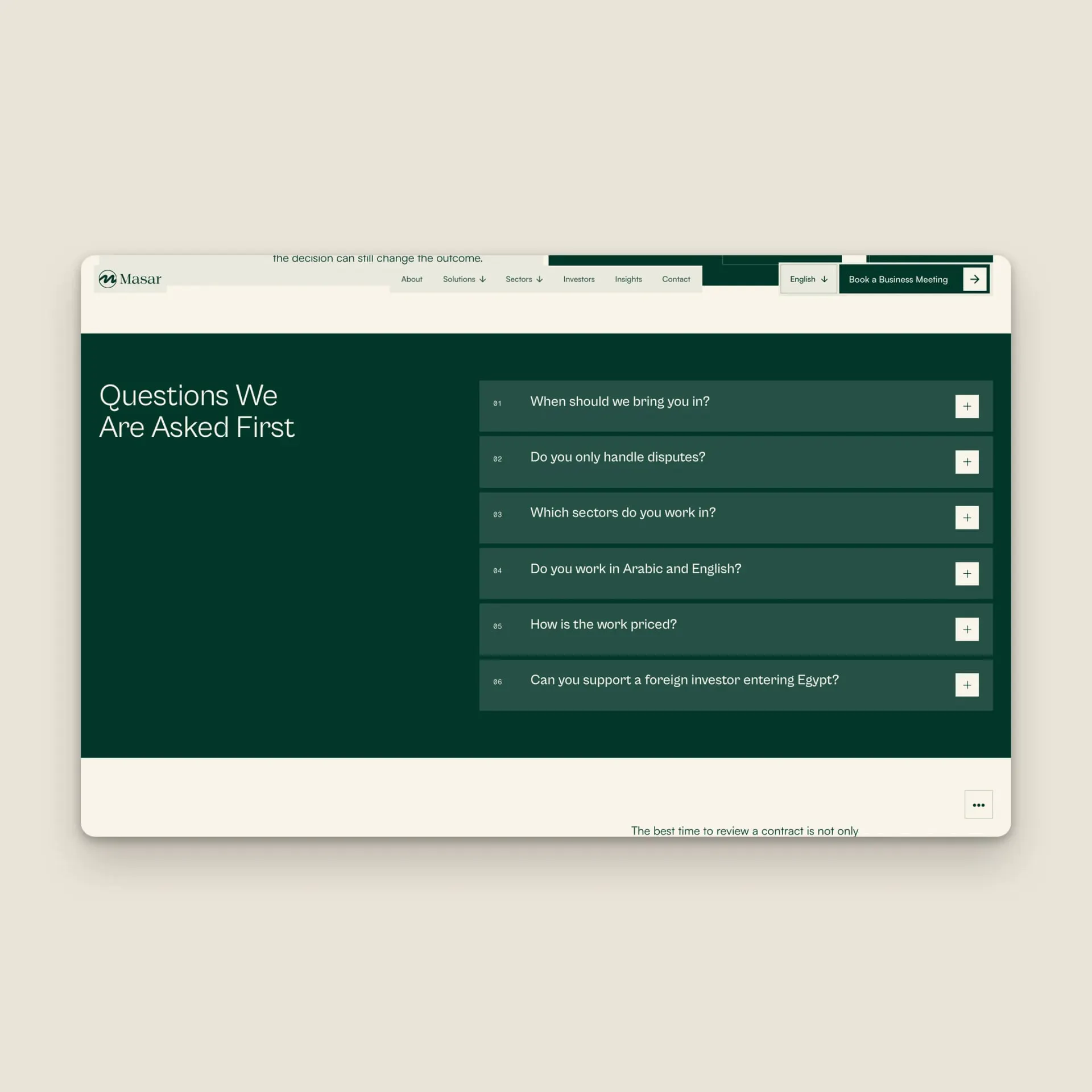 MASAR Business Legal Advisors — screen 4