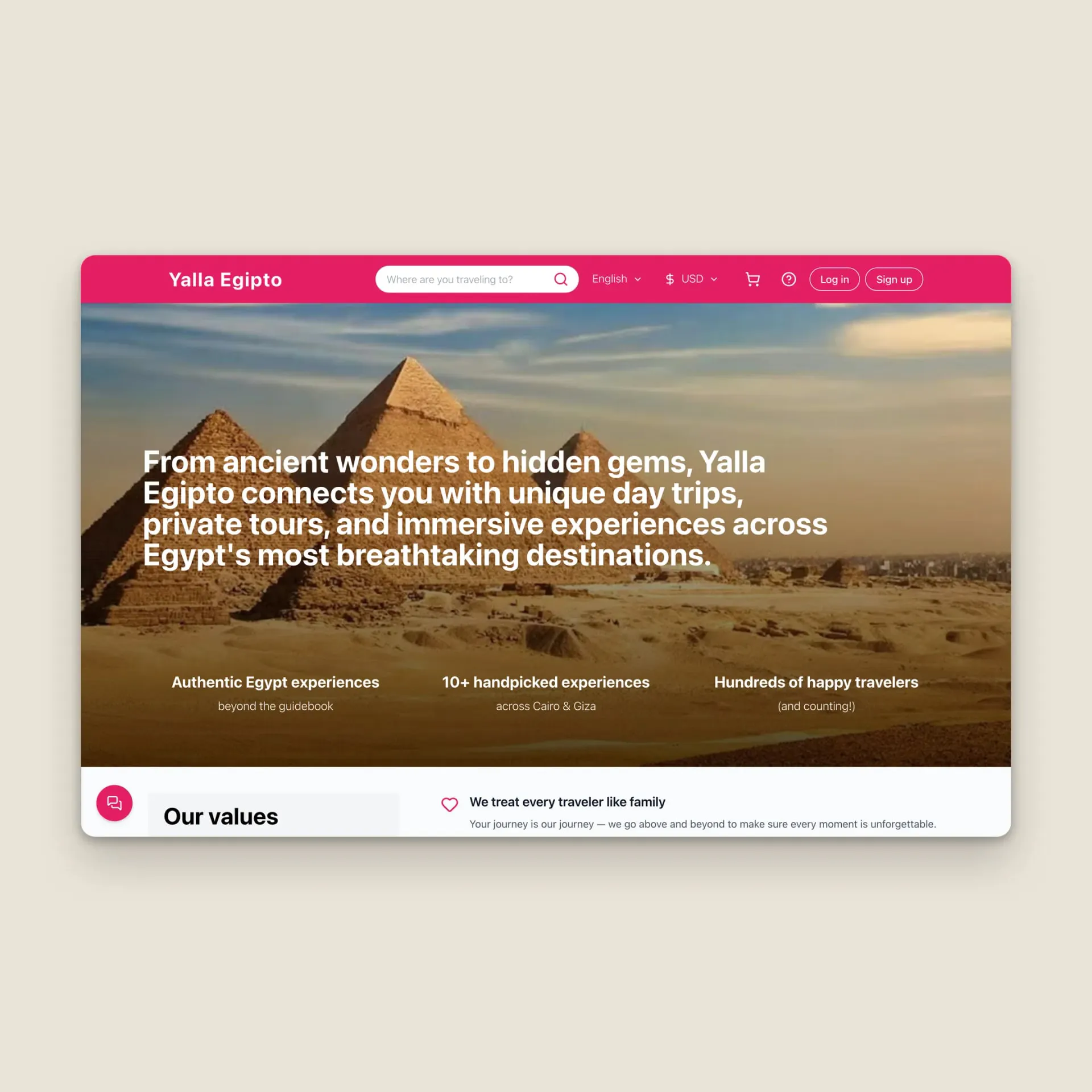 Yalla Egipto website, screen 9