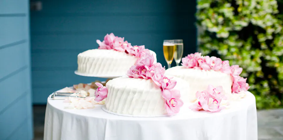 Cakes displayed on a table
