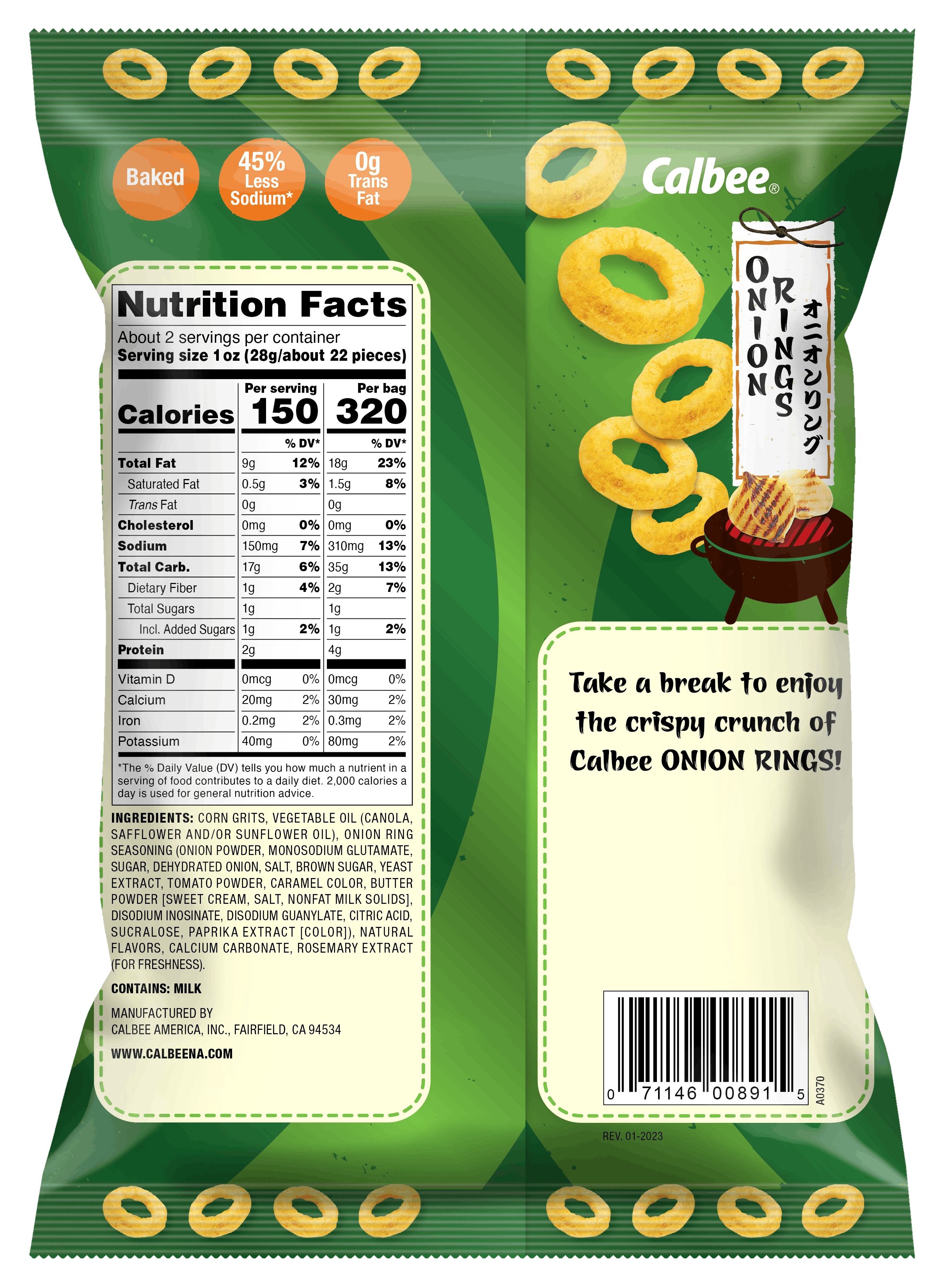 Onion Rings - back of bag