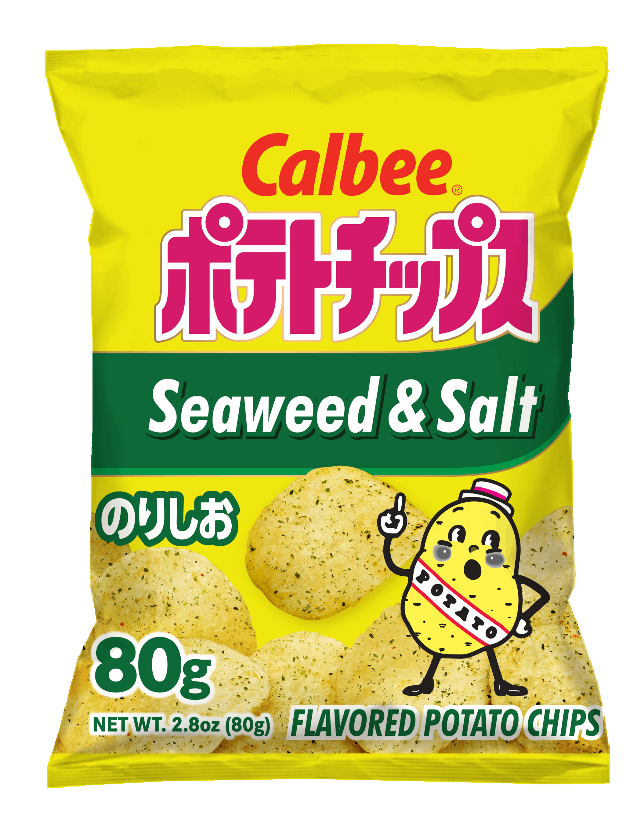 Calbee Potato Chips - Seaweed & Salt - Front of Bag