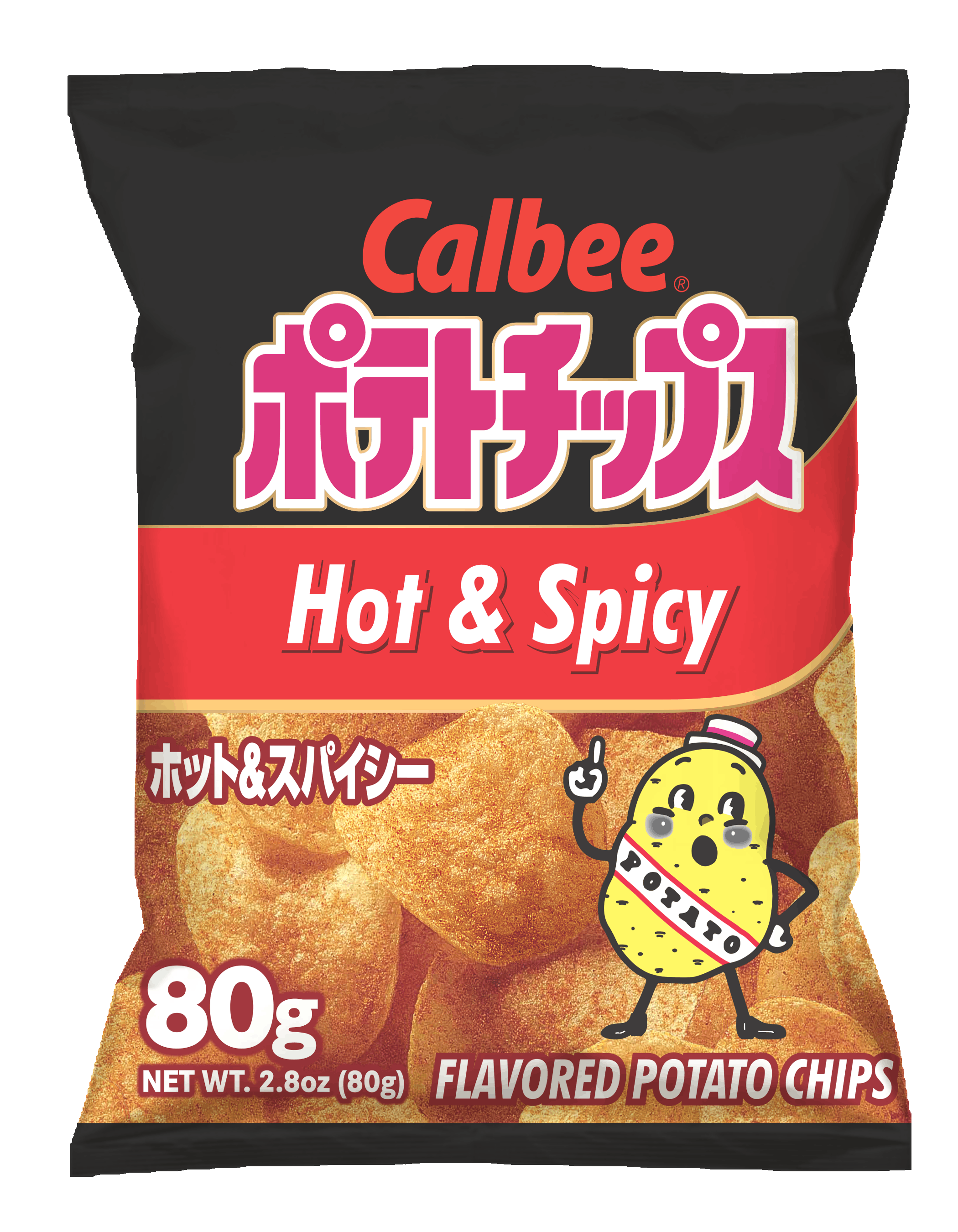 Calbee Potato Chips - Hot & Spicy - Front of Bag