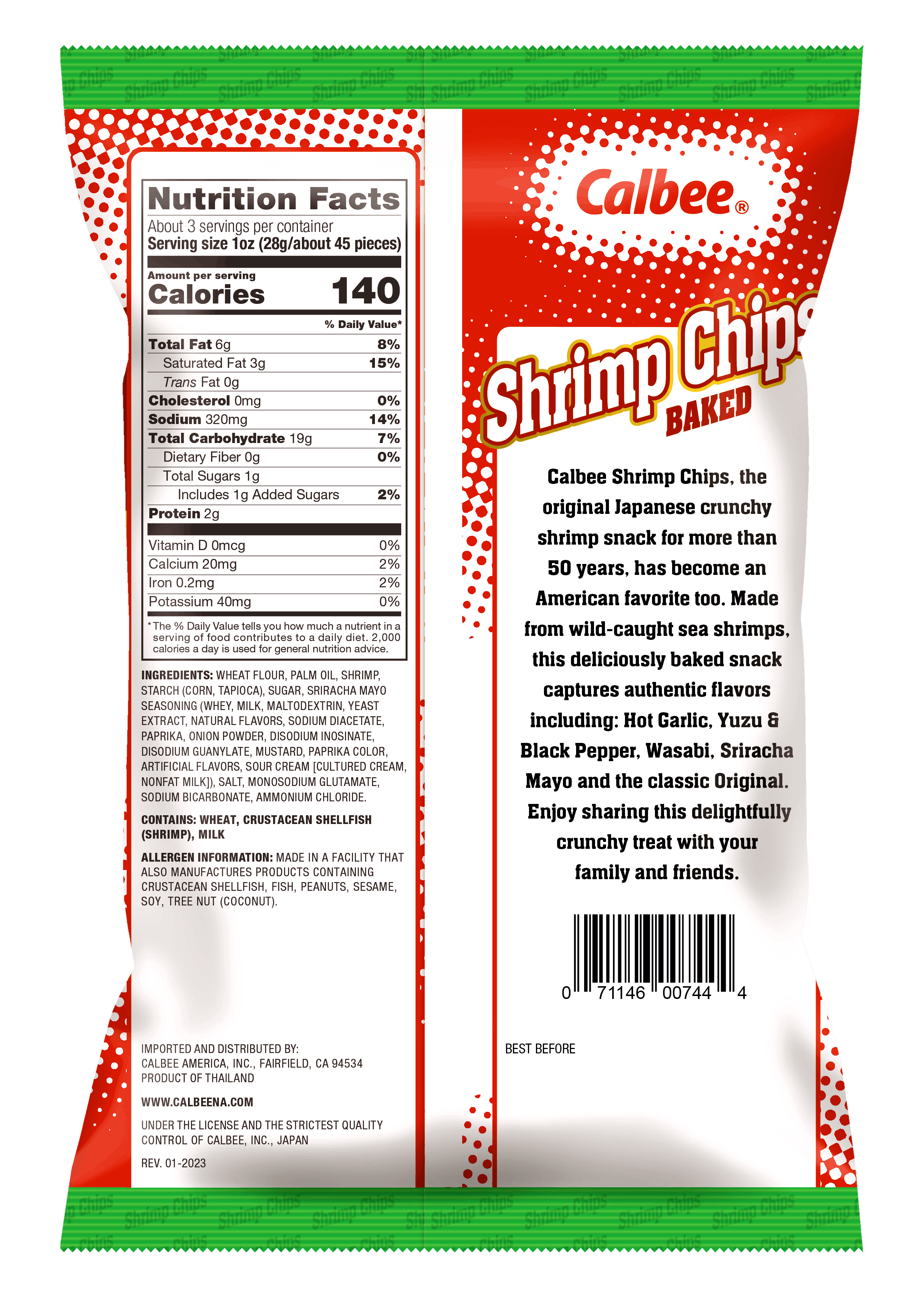 Shrimp Chips Sriracha Mayo - Back of Bag