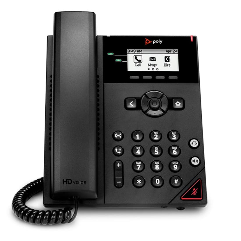 a photo of a Polycom VVX 150 desk phone