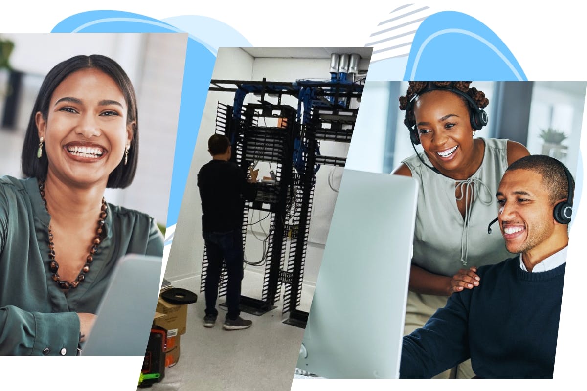 employees working at a desk