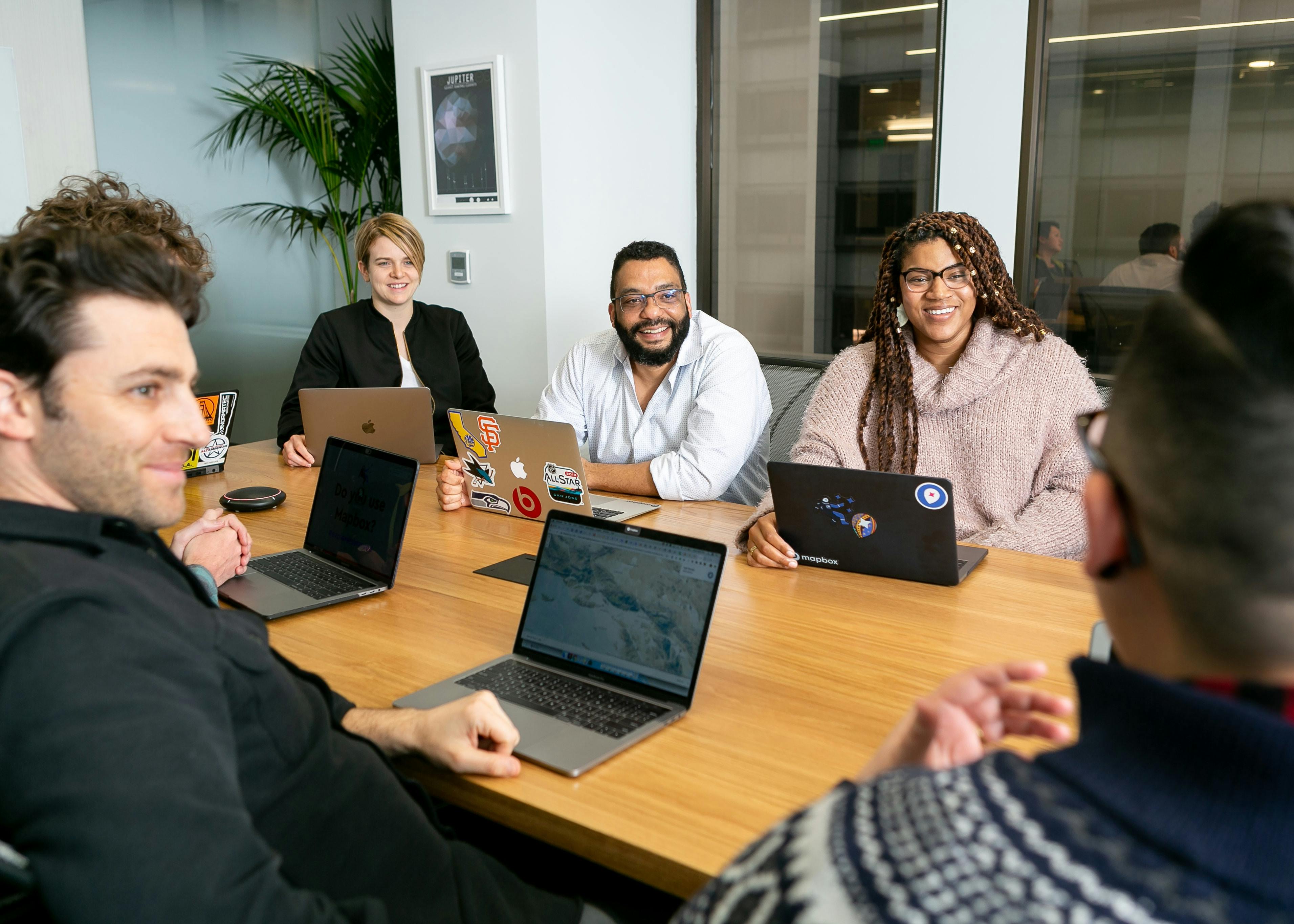 A team working together in a business meeting