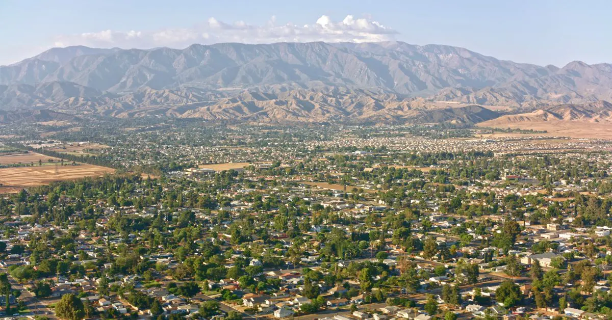 Aerial view of neighborhood Beaumont California