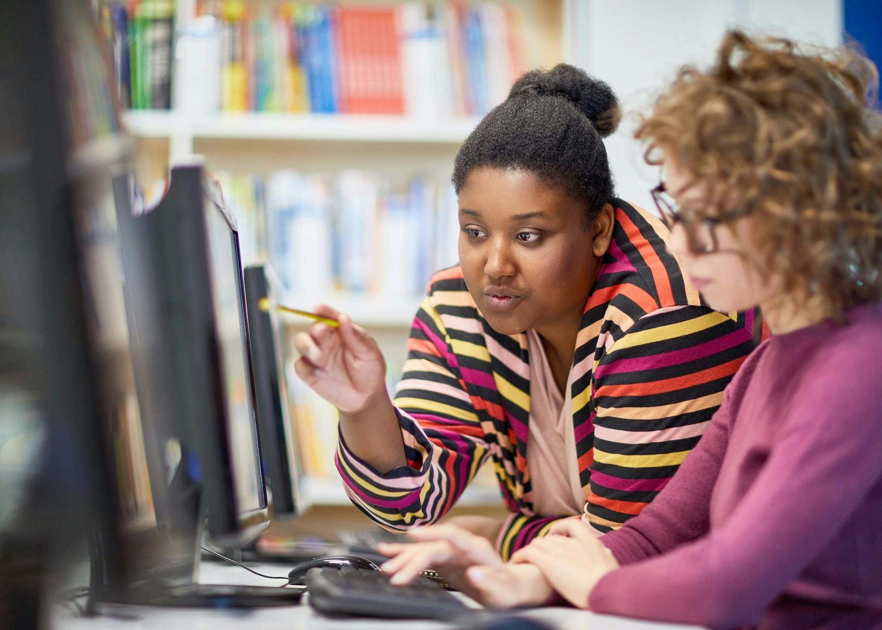 A student helping a student