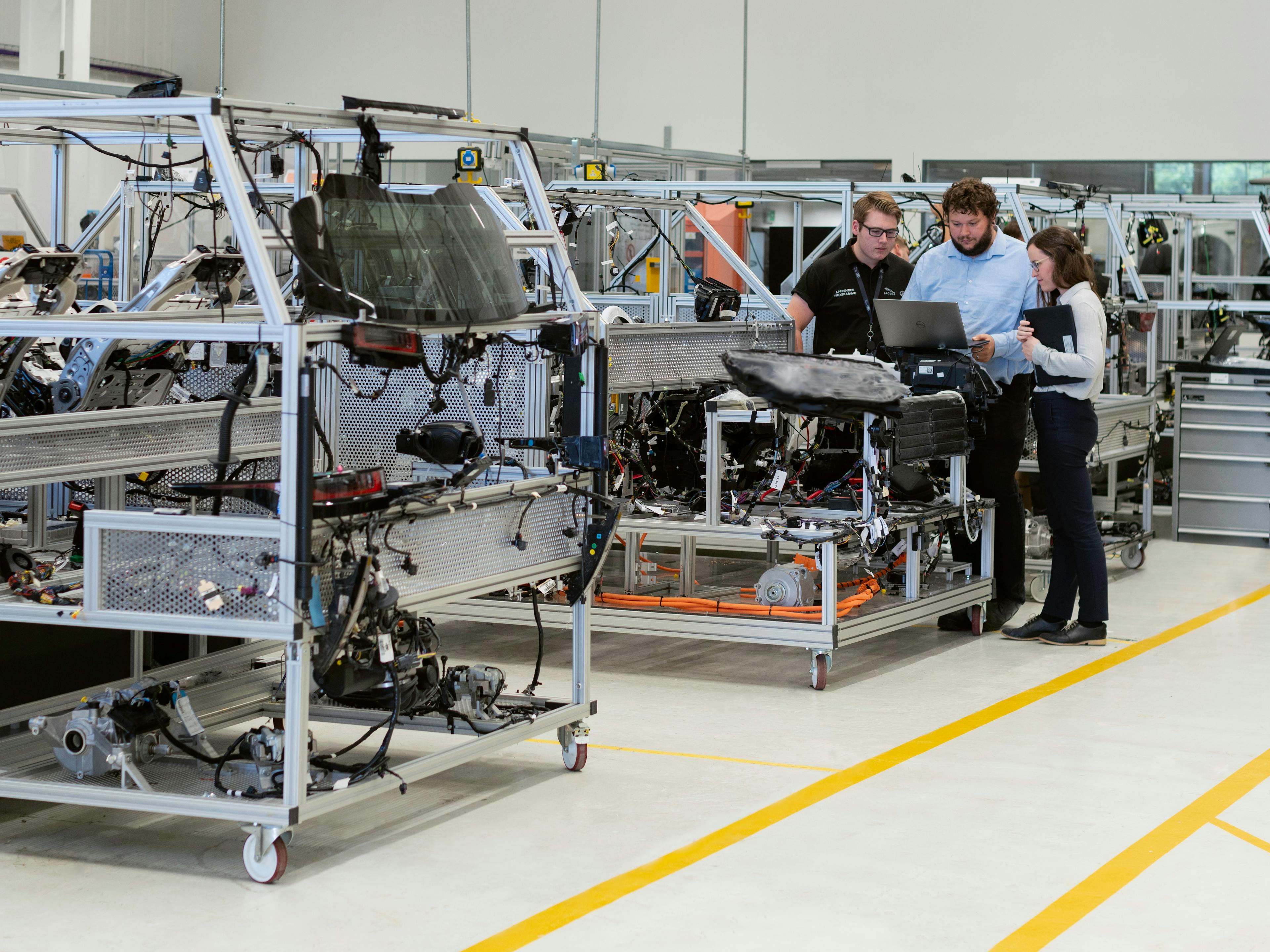 engineers on a factory floor