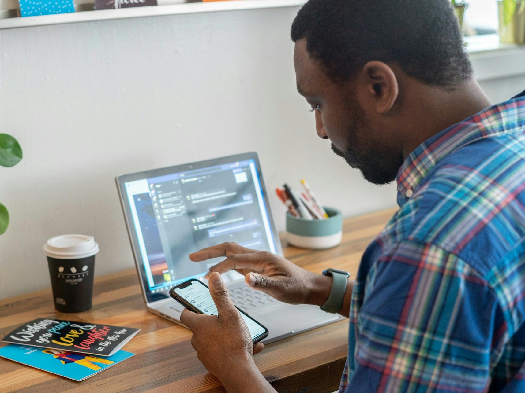 an employee working from home