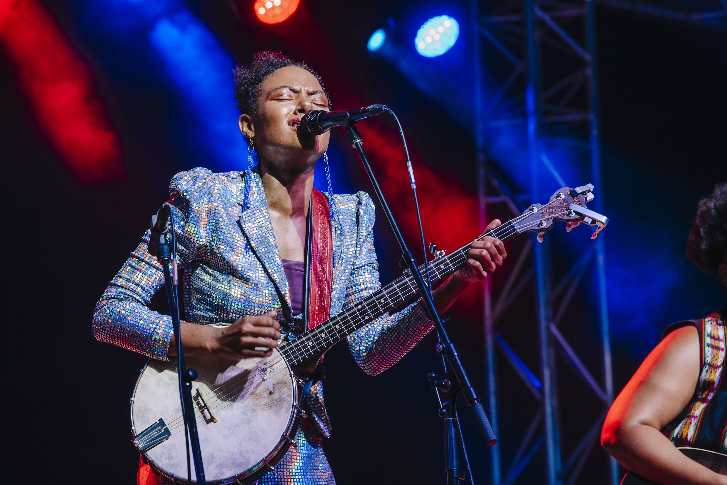 Allison Russell performs at the 2022 Calgary Folk Fest.