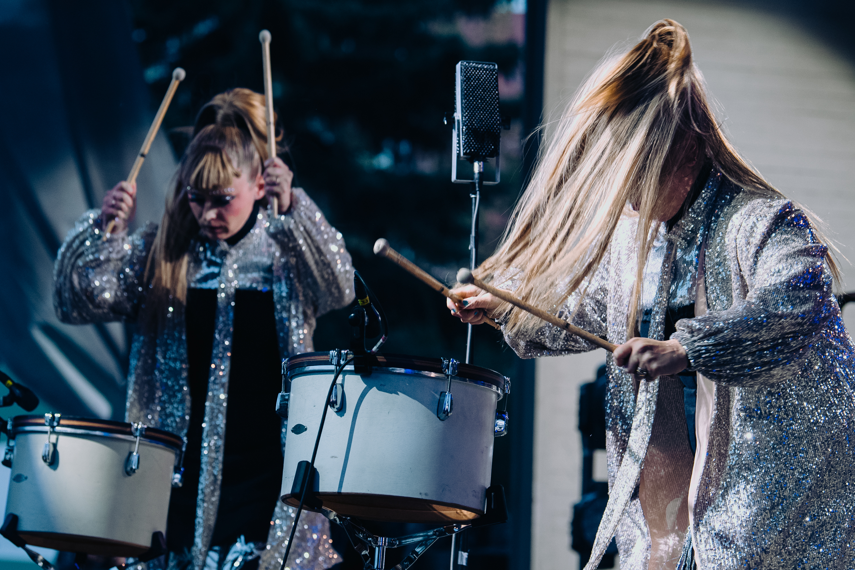 Lucius performing on the mainstage at the Calgary Folk Music Festival
