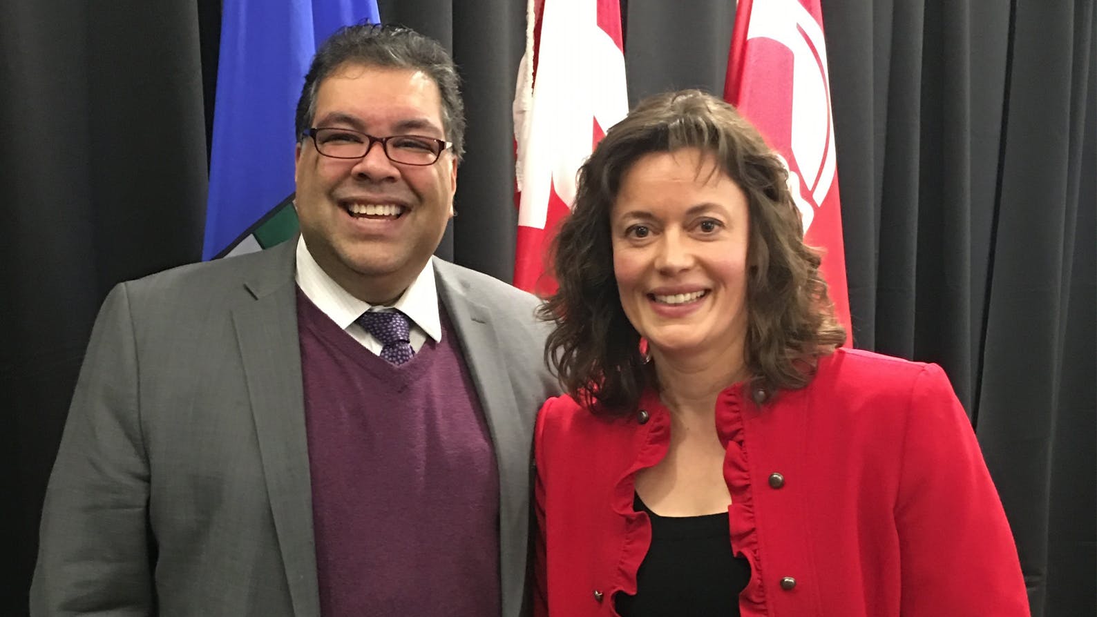 Ledcor Construction Project Director Lisa Gibson with former Calgary Mayor Naheed Nenshi.