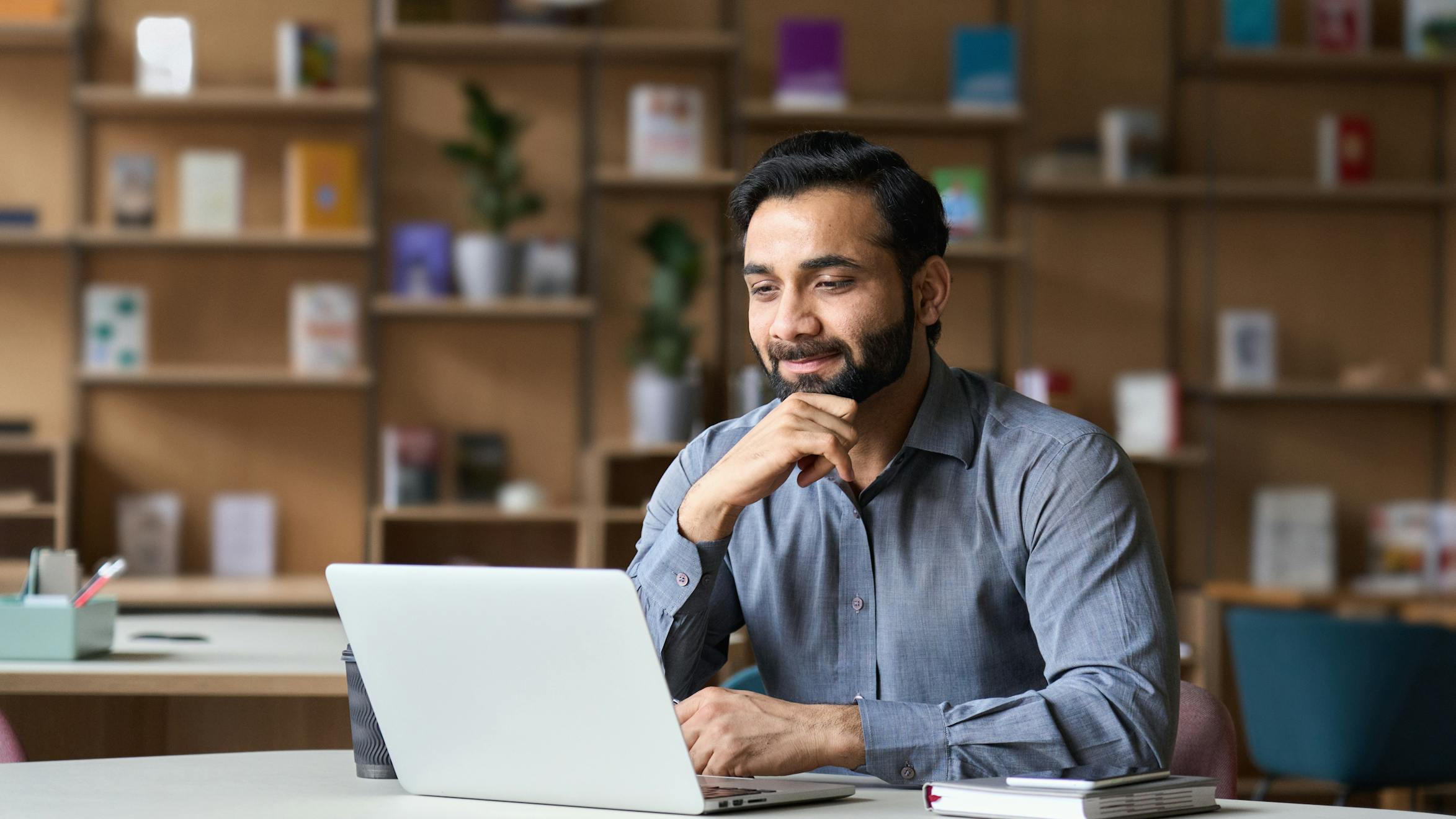 Man looking on computer