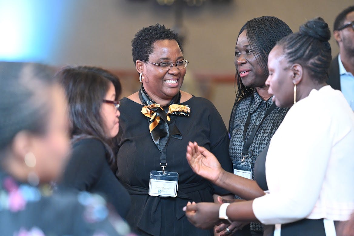 Black women networking at a Black Canadian Women in Action event.