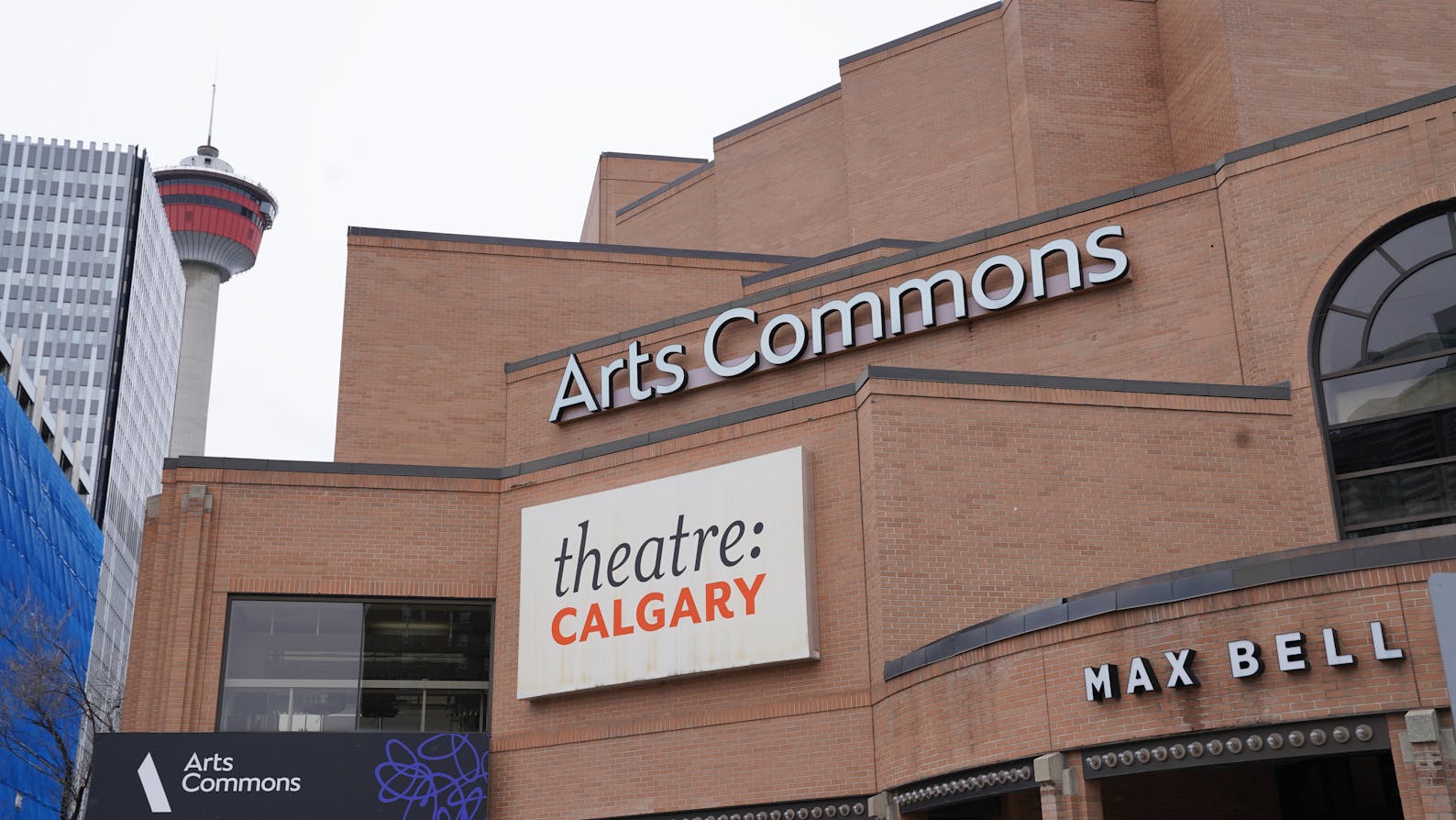 Arts Commons sign from outside their arts centre 