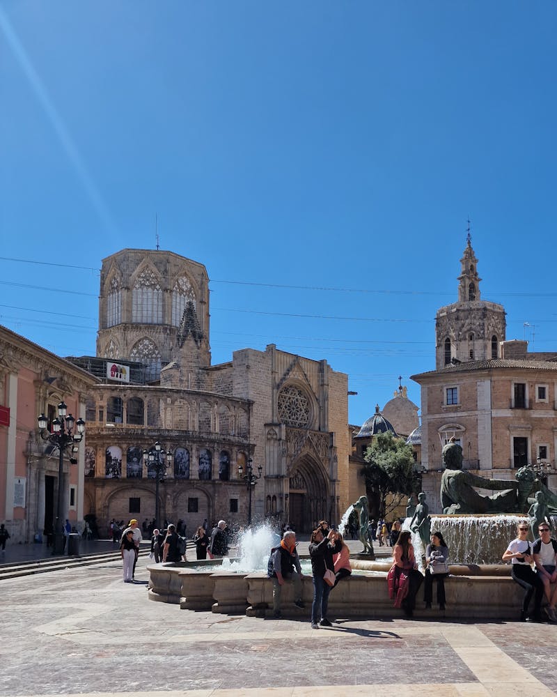 A view of Plaza de la Virgen, one of the most famous places in Valencia