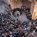 Members of the Water Tribunal gathered before the Apostles’ Gate of Valencia Cathedral during the traditional Thursday session.