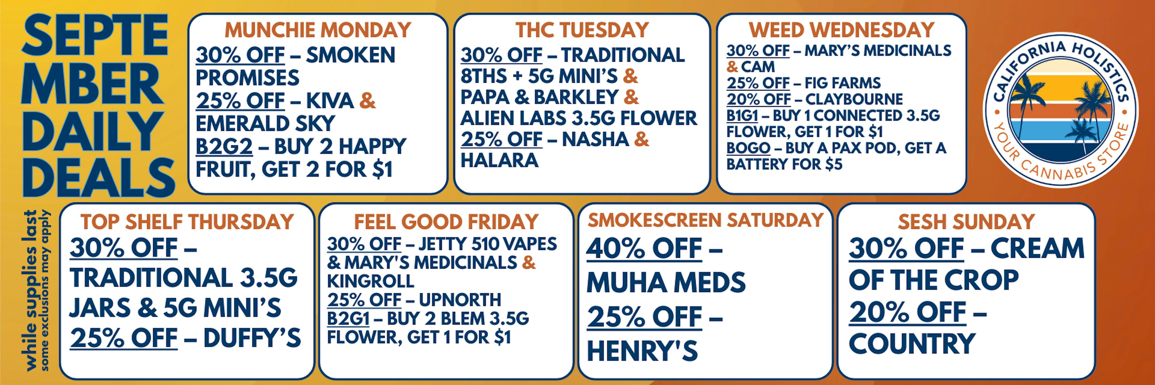 September Daily Deals