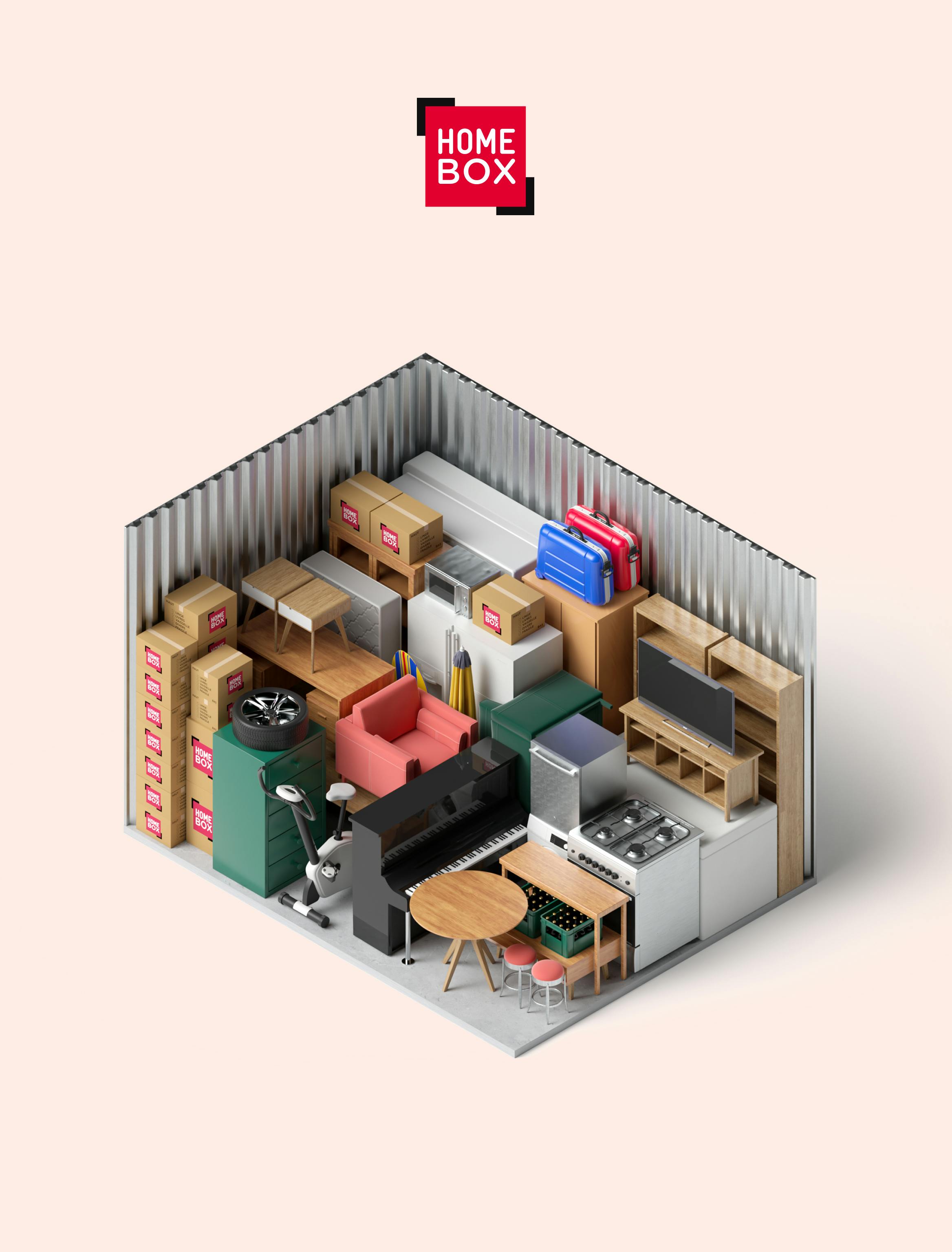 homebox's logo & 3D illustration