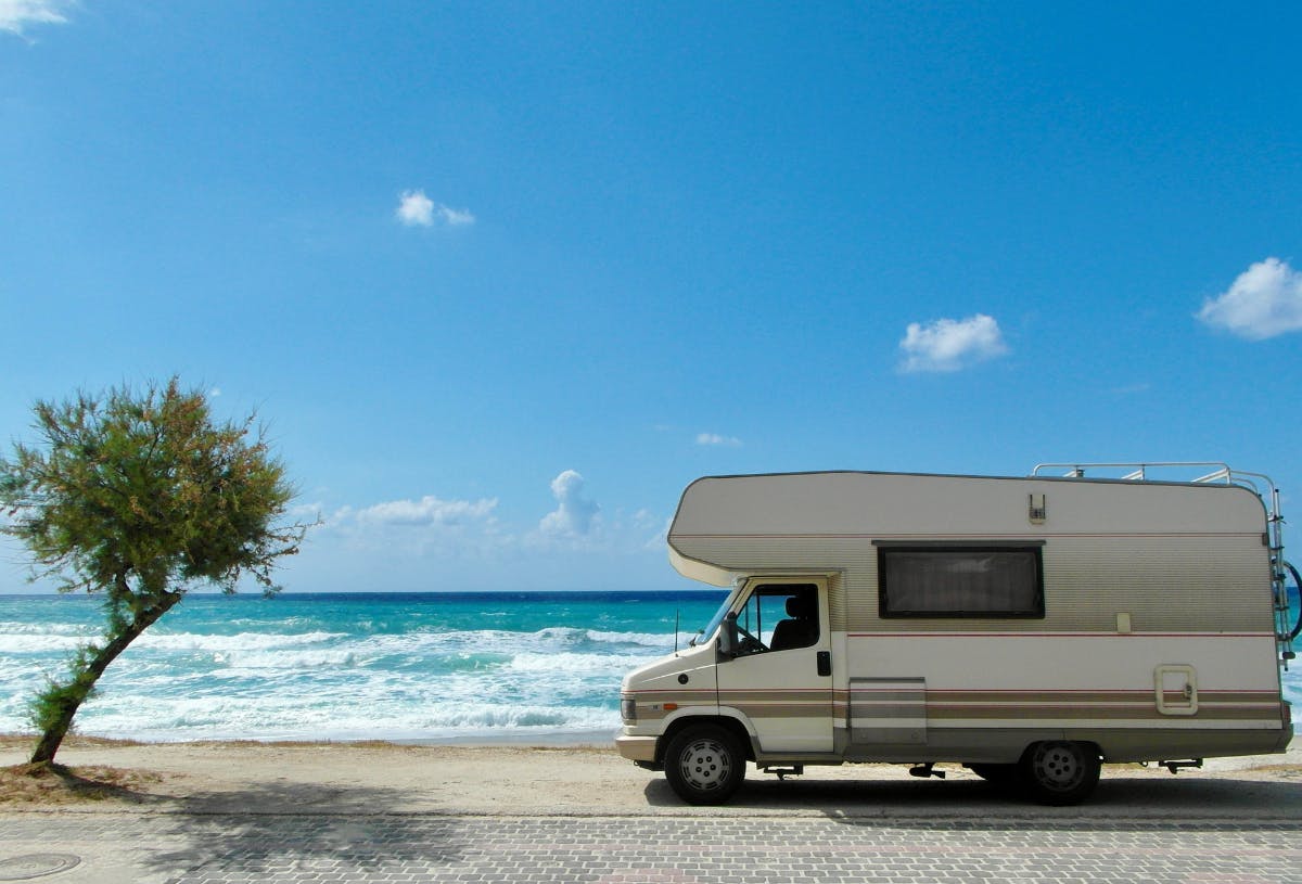 Camperen aan het strand