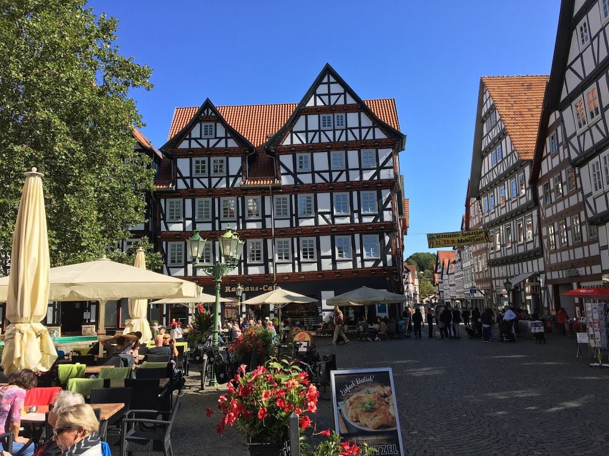 Campercontact country information - Timbered houses in Melsungen, East Germany