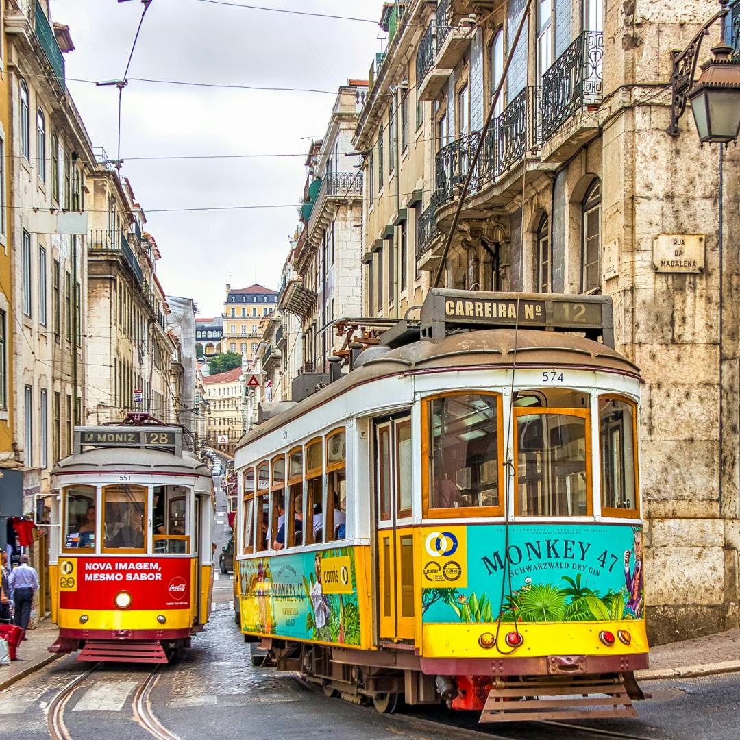 Trams in Lissabon