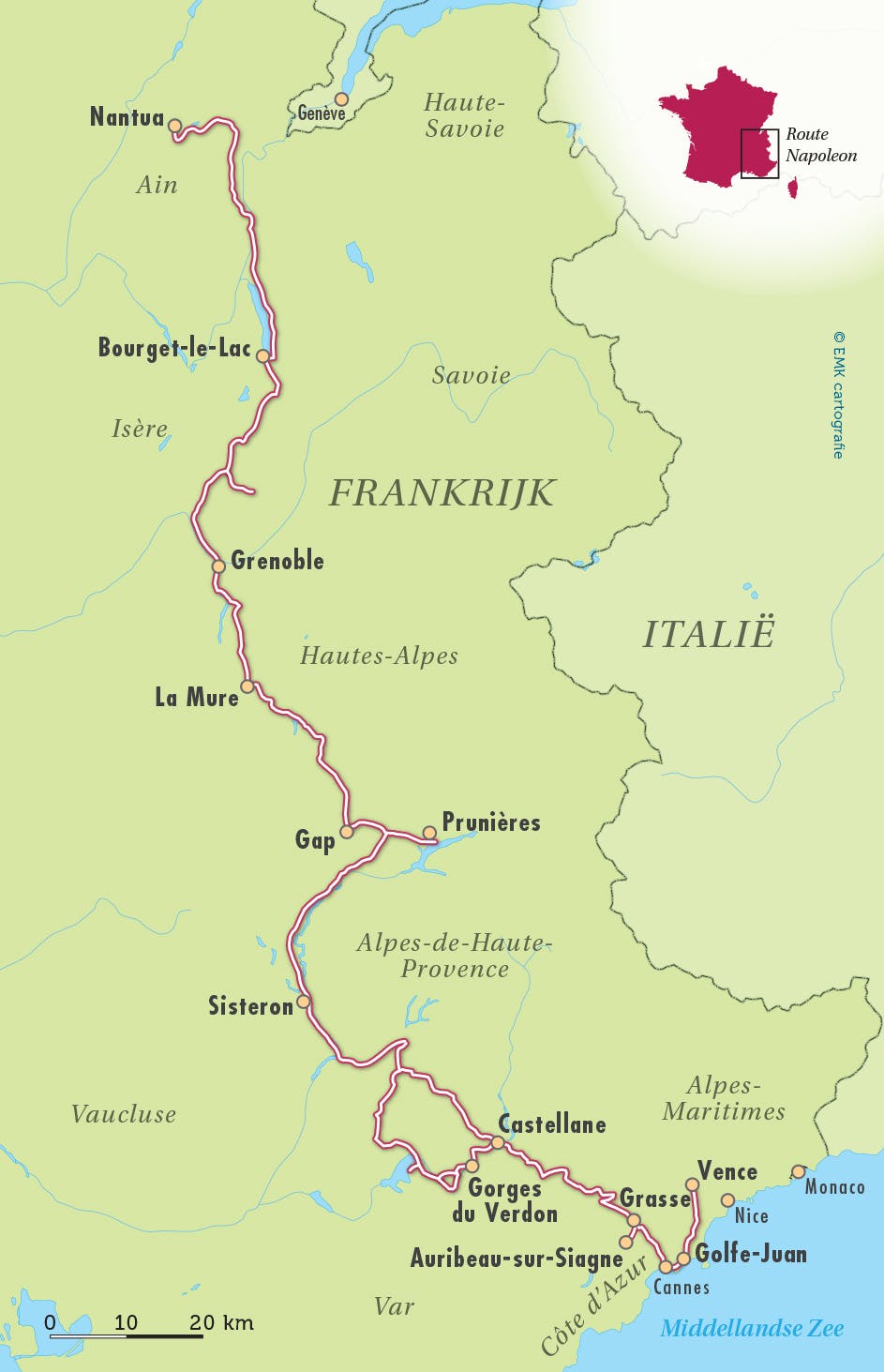 Route - Campercontact Wohnmobil-Tour Frankreich - Die Route Napoléon
