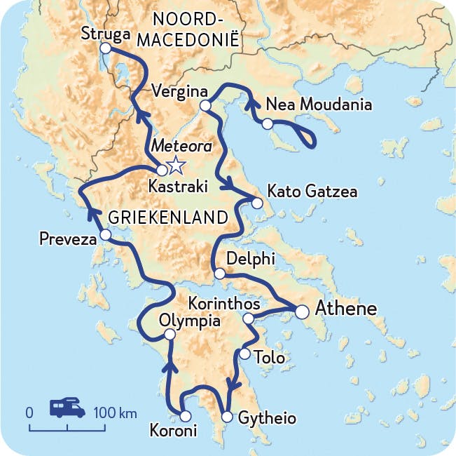 Route Greece - Greece by land 