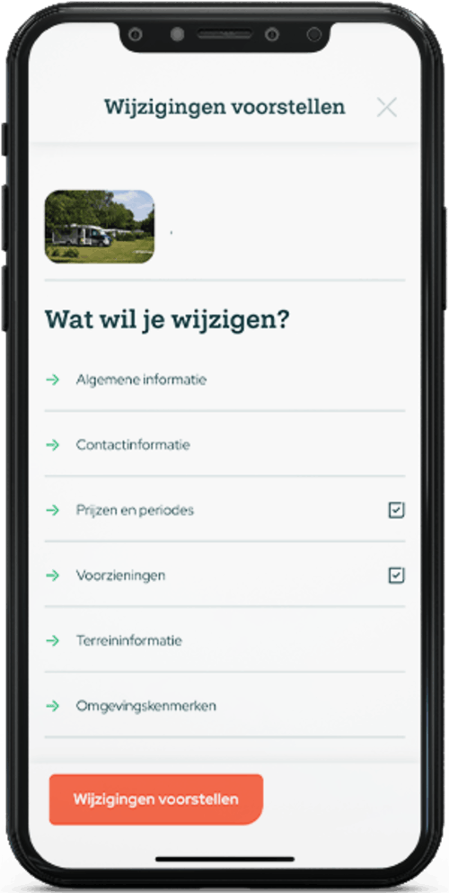 Wijziging voorstellen Campercontact