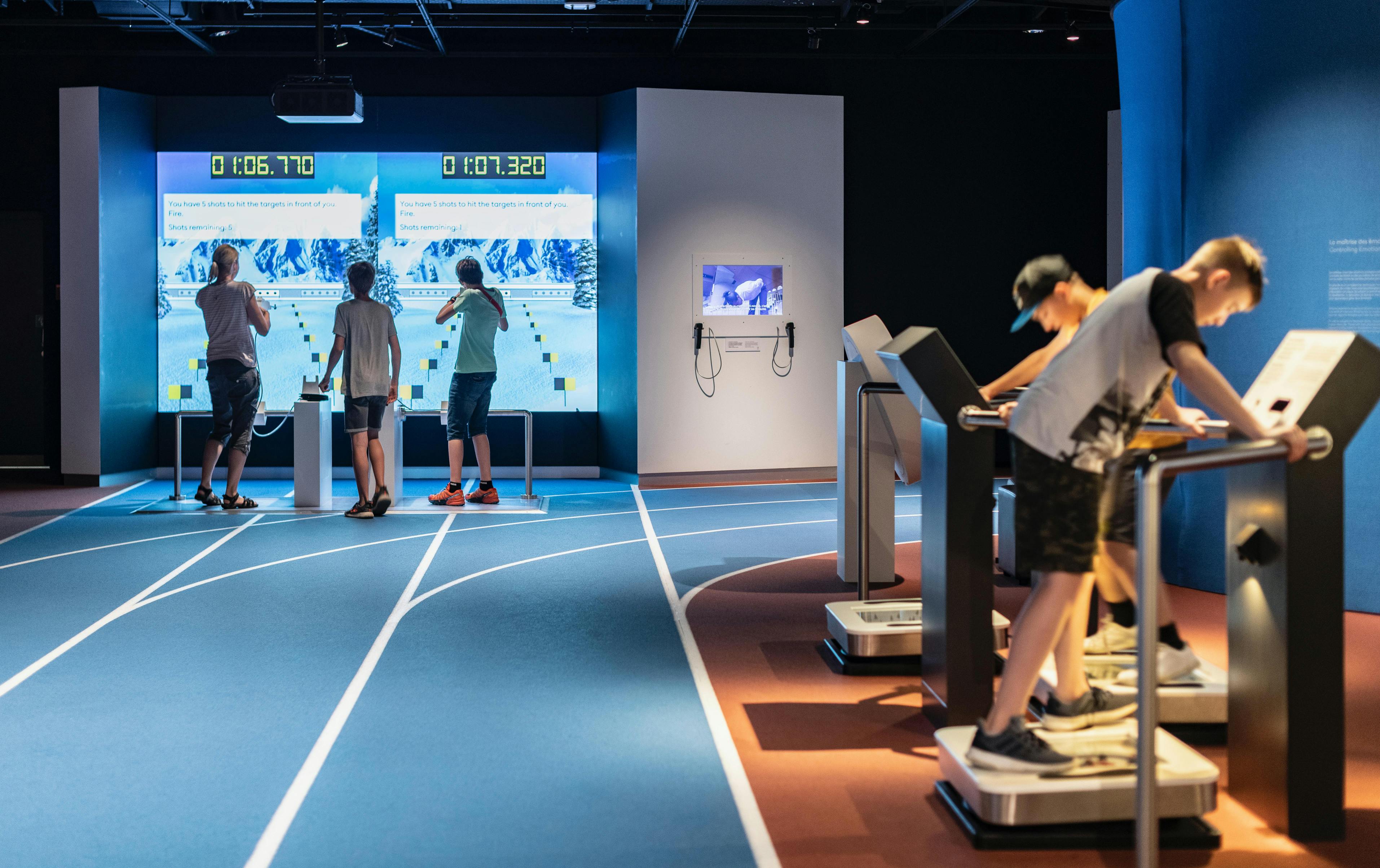 Interaktive Aktivitäten im olympischen Museum in Lausanne