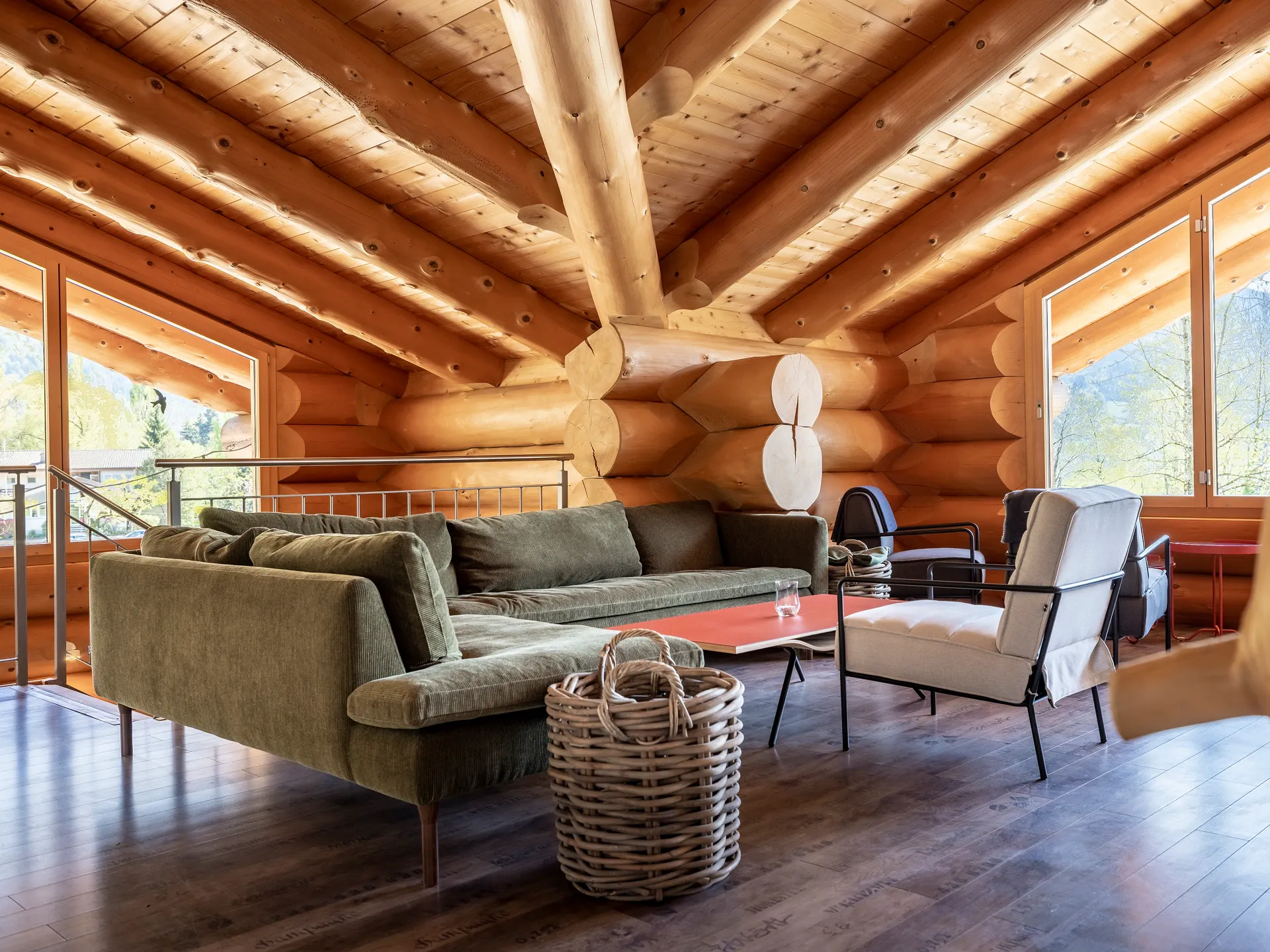 Lounge im Camping Alpenblick Blockhus
