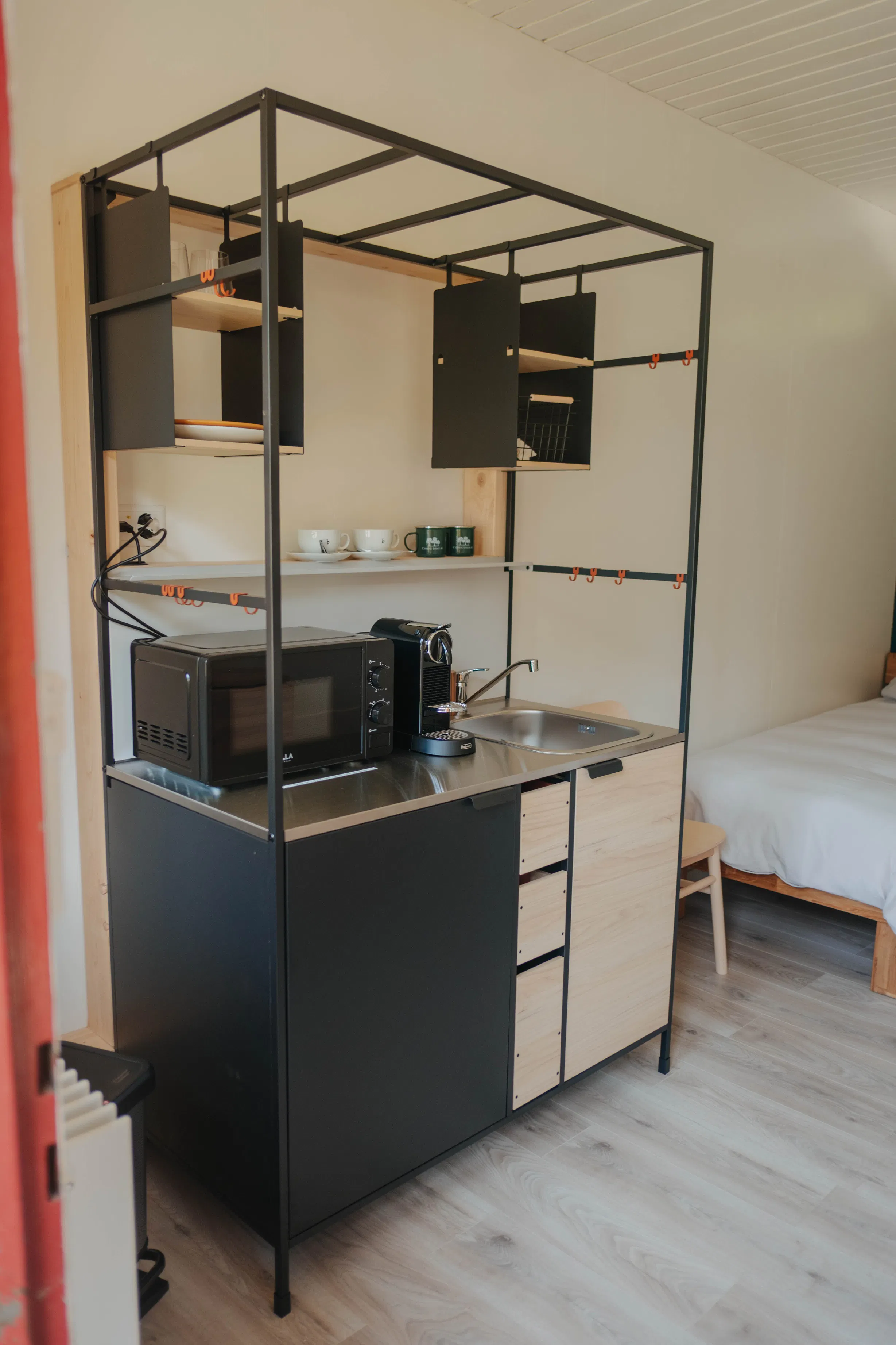 Kitchenette in the accommodation le Nook at Camping Lausanne