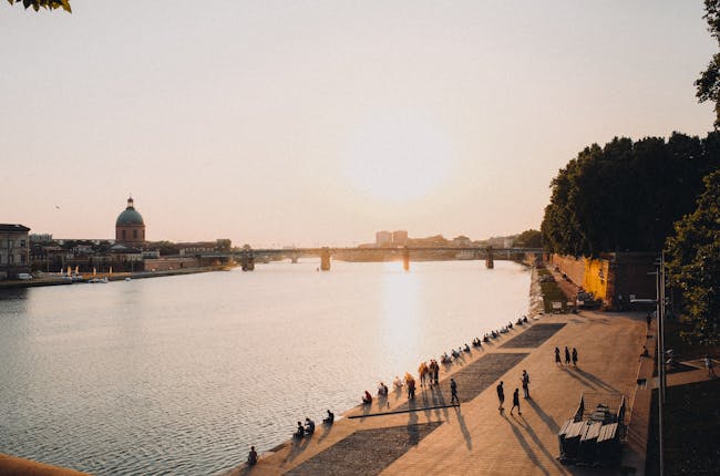 Toulouse, coucher de soleil sur la Garonne