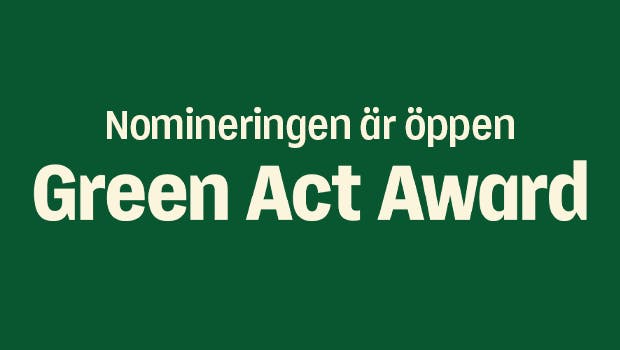 Nomineringen är öppen, Green act award