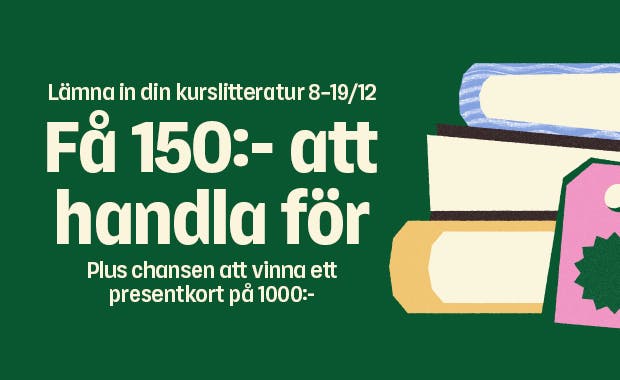 Lämna in din kurslitteratur 8-19/12 – få 150 :- och chansen att vinna 1 000 :-