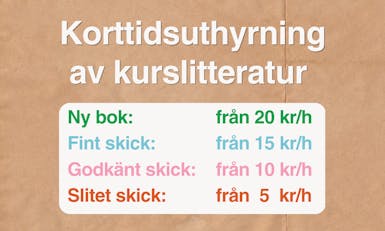 Korttidsuthyrning av kurslitteratur och priser