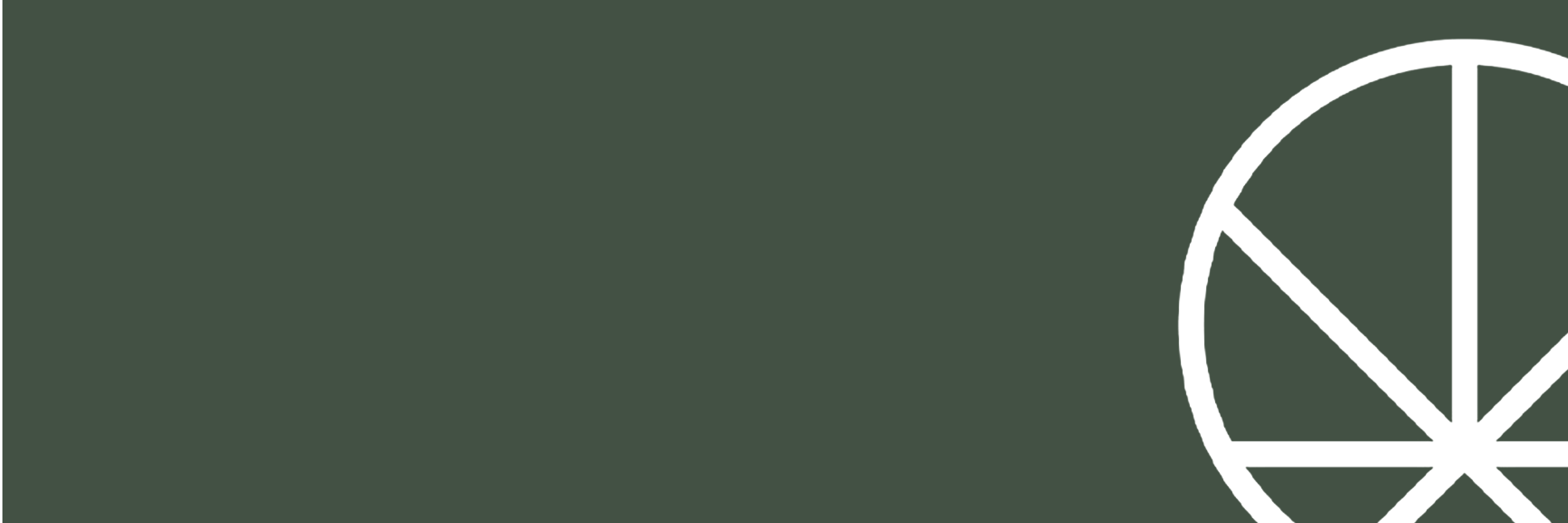 Dark green/gray background with the partial Cannavine logo on the right side — a clean, white, circular mark resembling a segmented wheel. Minimal and modern, representing the Cannavine brand.