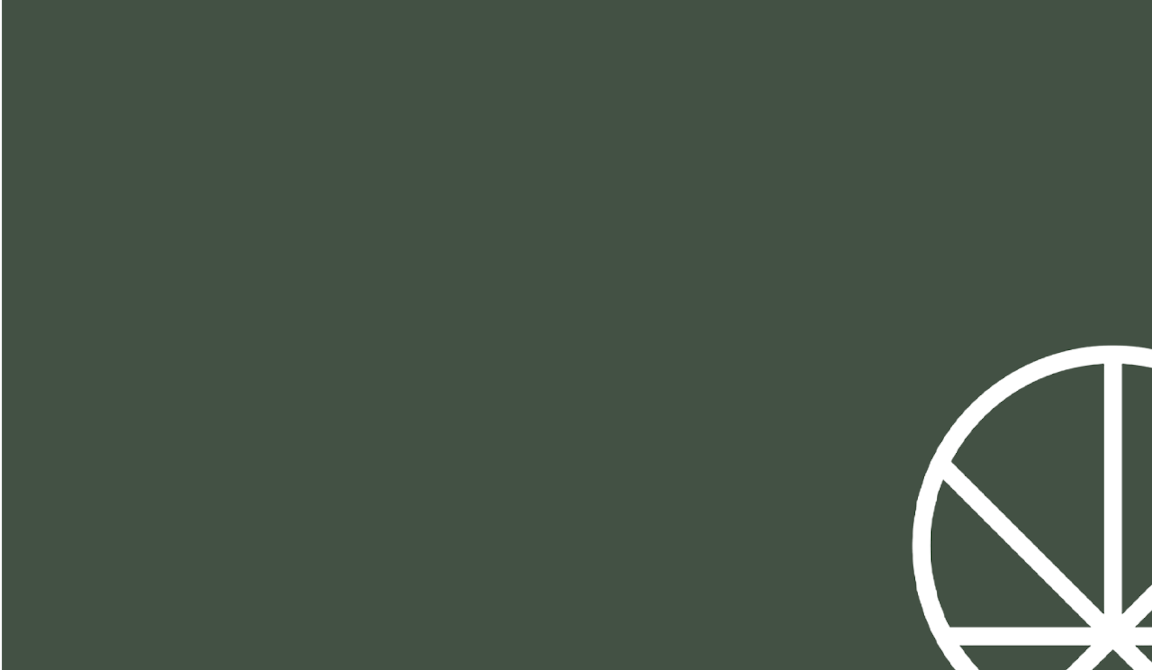 Dark green/gray background with the partial Cannavine logo on the right side — a clean, white, circular mark resembling a segmented wheel. Minimal and modern, representing the Cannavine brand.